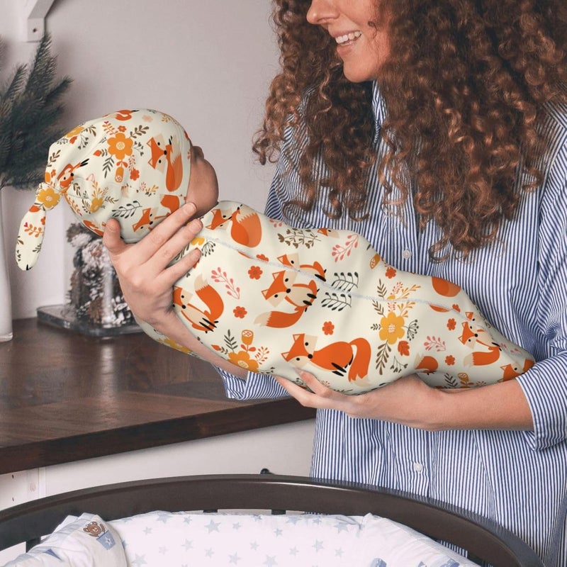 Figtihw Fox Swaddle Blankets Newborn Receiving Blanket Baby Swaddle Wrap Soft Sleeping Sack for Baby Girls Boys - Image 4